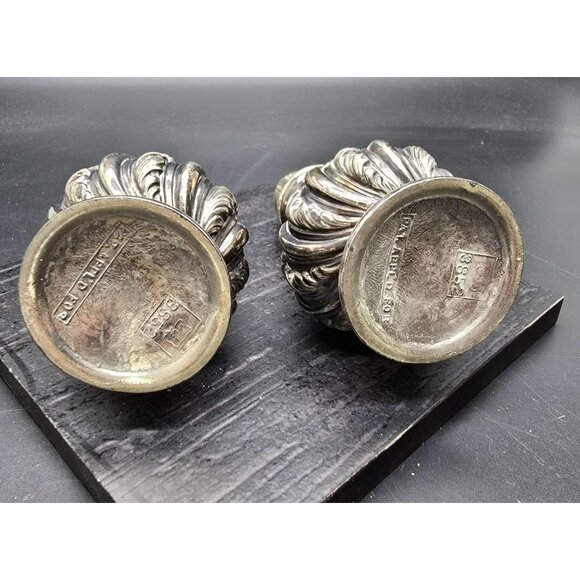 Vintage Silver Plated Salt & Pepper Shakers Ornate Design Removable Lids HS263 - Picture 7 of 7